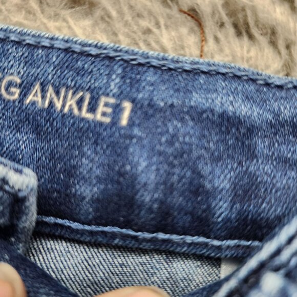 Chicos Jeans Womens 1 US 8 Blue Girlfriend Slim Leg Ankle Stretch Patchwork - Picture 9 of 14